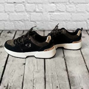 C3 Skechers ToTop It Off, Black and Rose Gold Women's Sneakers